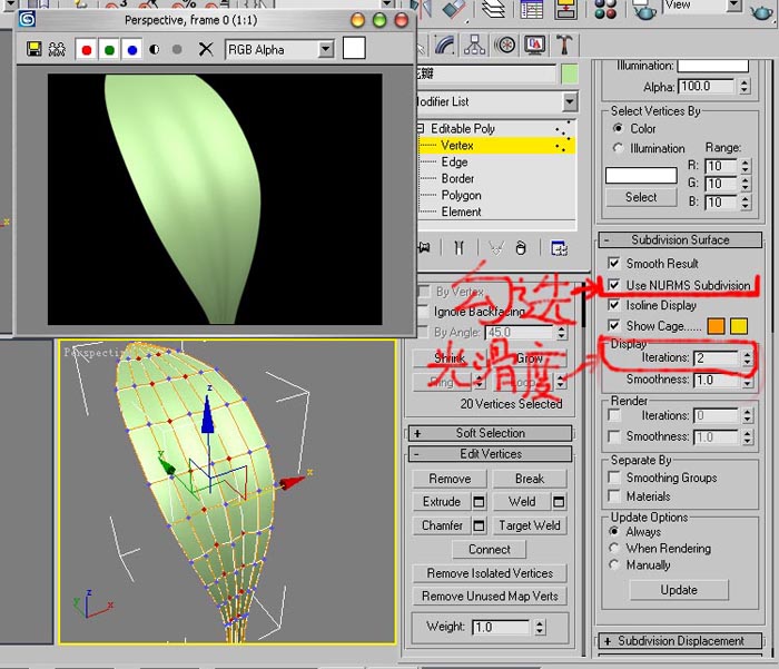 3DSMAX制作兰花6