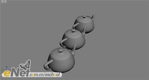 3dmax制作不同材质茶壶投影效果3