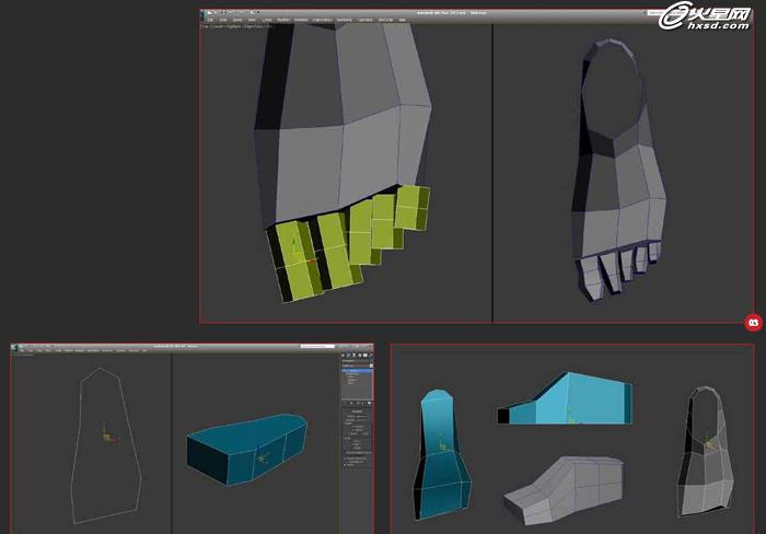 3DSMAX制作人体脚的建模1