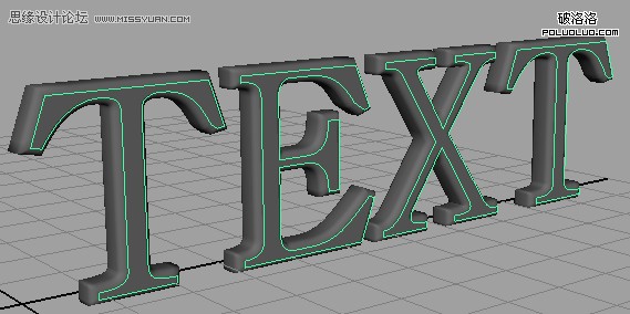 Maya制作立体字建模教程7