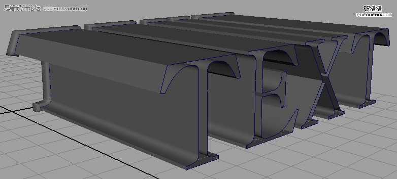 Maya建模教程立体字效果9