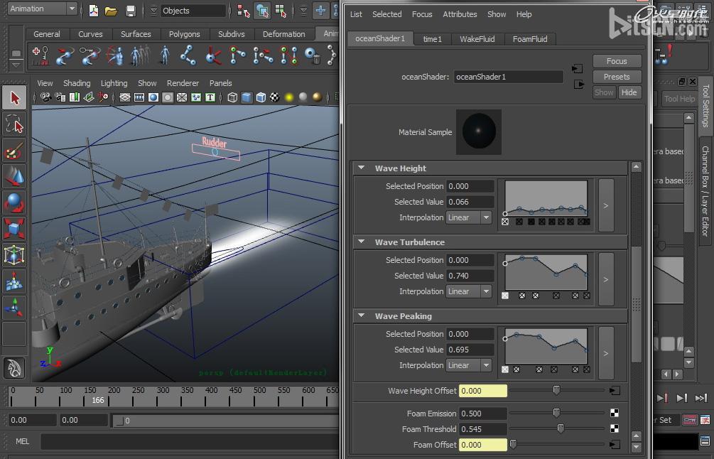 MAYA制作中山舰的海洋部分教程12