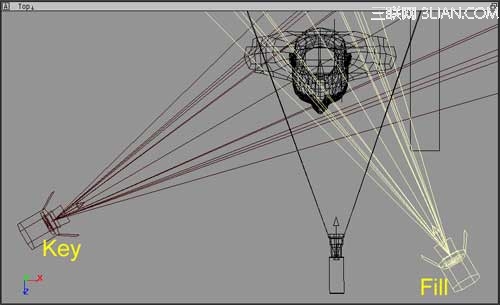 Maya三维场景中三点灯光的应用3