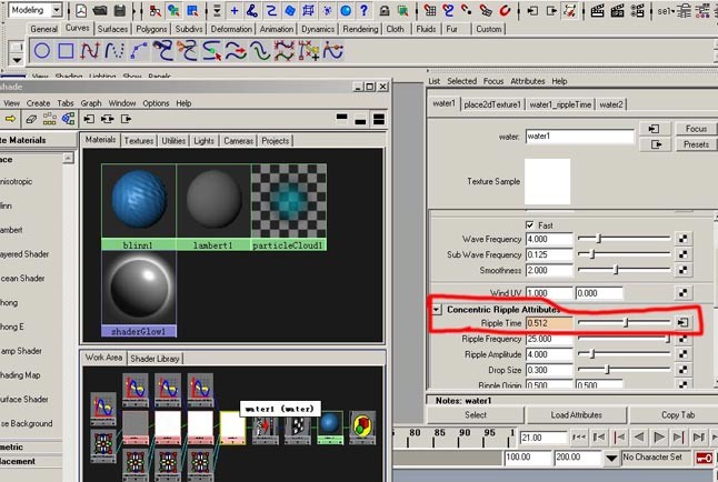 Maya制作水波纹动画4
