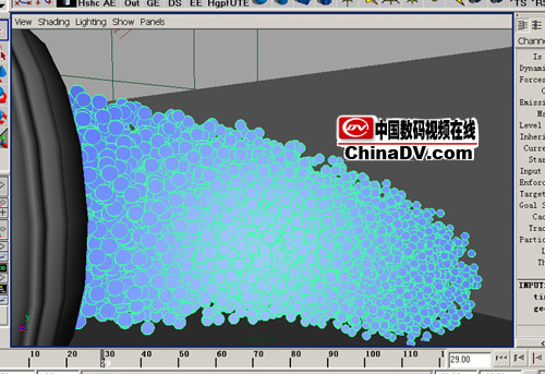 用maya的粒子作水流9