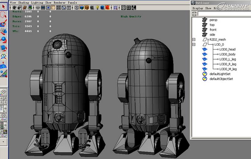 MAYA制作《星球大战》中的机器人R2D23