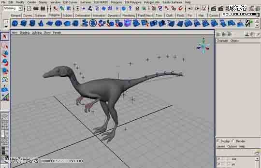 Maya建模教程：制作真实的恐龙27