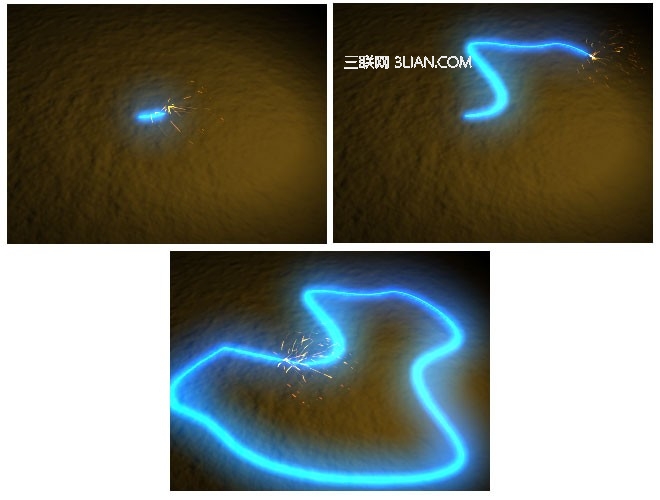 MAYA制作路径火花动画效果1