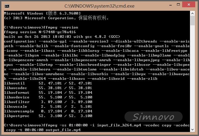 在Windows下使用ffmpeg分割视频方法1