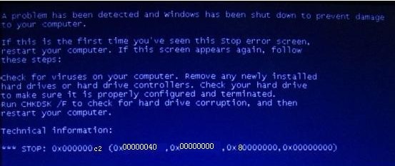 电脑0x000000c2蓝屏1