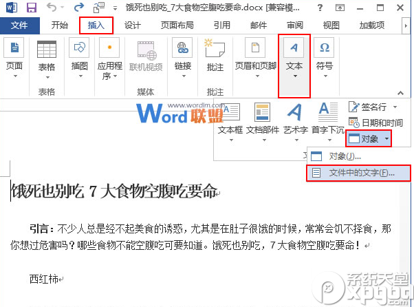 word2013怎么合并多个文档？1