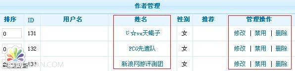 PhpCms作者管理设置2