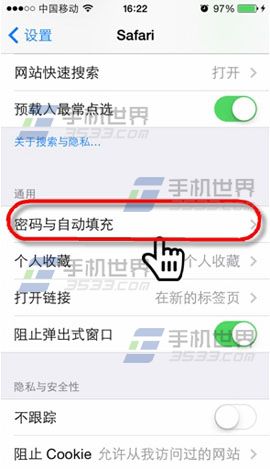 iPhone6 Safari密码查看方法2