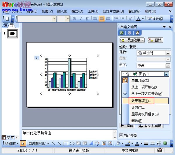 PPT2003图表添加动画效果方法5