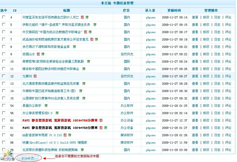 PhpCms内容专题管理教程5