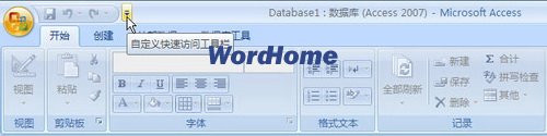 在Access2007快速访问工具栏添加或删除命令1