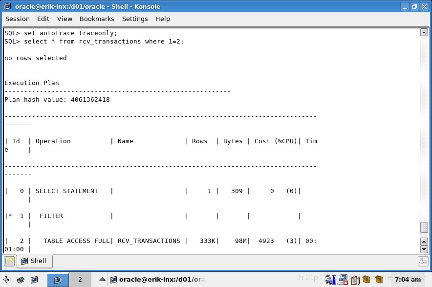 Oracle数据库如何搜集指定SQL的执行计划和解决过程中的ORA-00904错误2