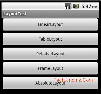 Android 五种布局模式1