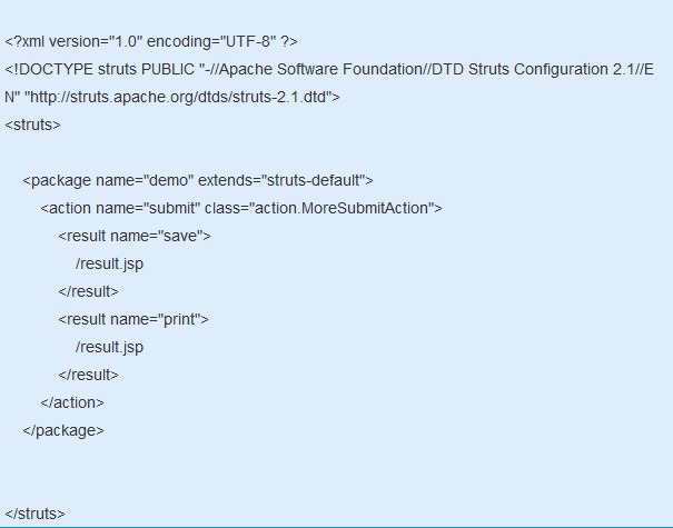 struts2中一个表单中提交多个请求的例子4