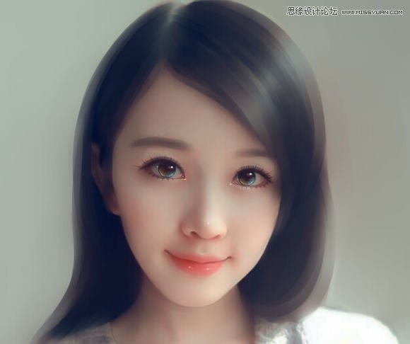 Photoshop给可爱女孩私房照转手绘效果32