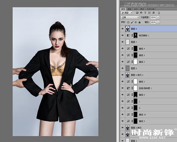 Photoshop调出性感模特后期质感修图教程11