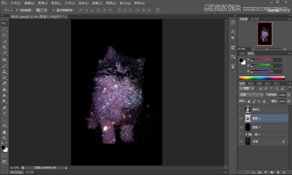 Photoshop合成创意的星空装饰的猫咪14