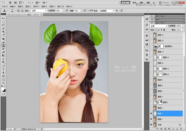 Photoshop结合CR给美女添加淡淡的彩妆10