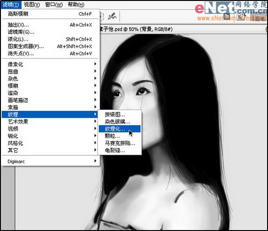 Photoshop cs5鼠绘水墨画美女头像照片的图文教程13