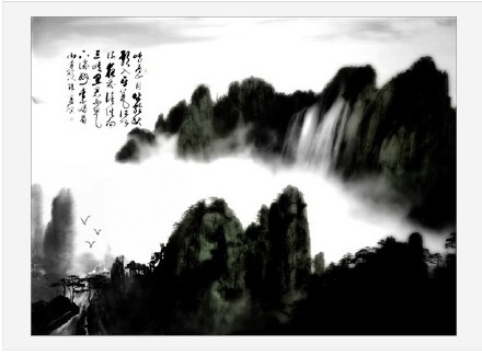photoshop如何在风景秀丽的照片中创建一个传统的中国水墨画效果2