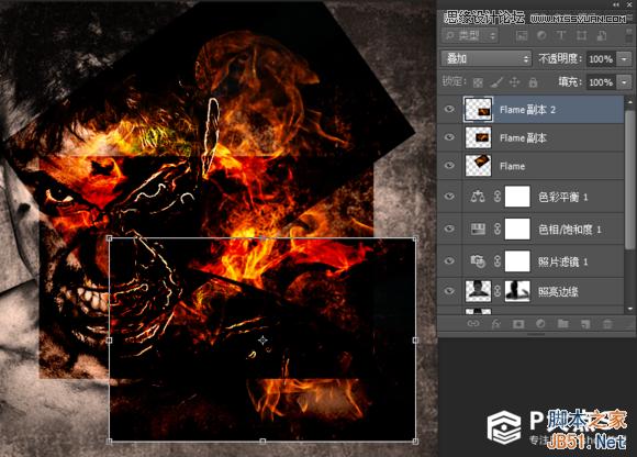 Photoshop合成怒火燃烧的人像海报15