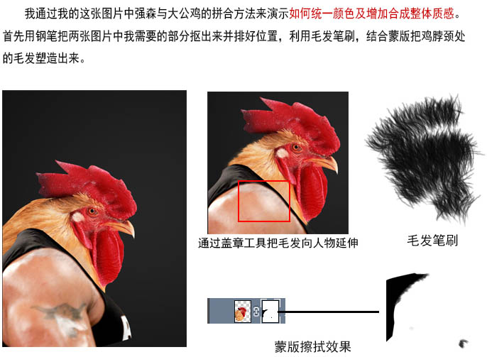 PS合成强壮的公鸡头勇士4