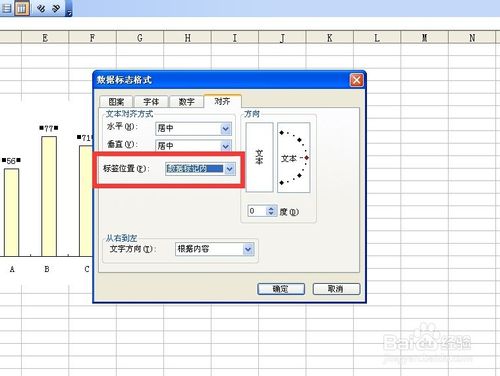 excel图表中如何设置数据标志的显示位置7