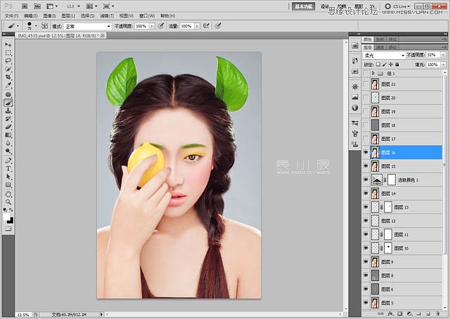 Photoshop结合CR给美女添加淡淡的彩妆15