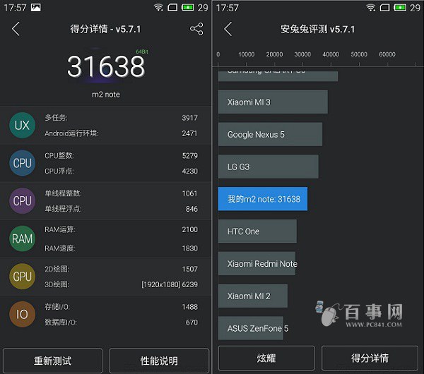 魅蓝Note 2跑分多少3