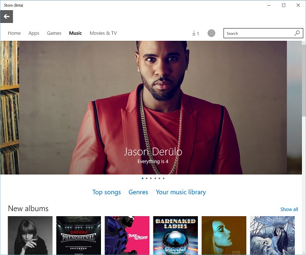 Windows 10 应用商店中的音乐区已正式启用3