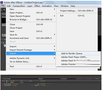AE英文版怎么导出视频1