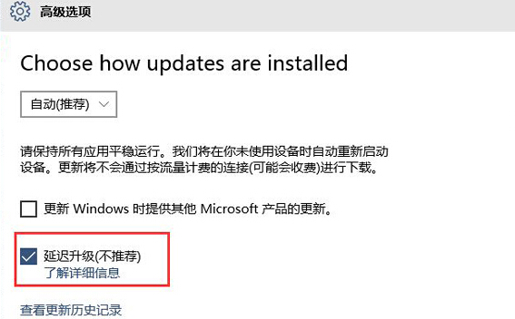 如何在win10电脑中设置延迟更新？4