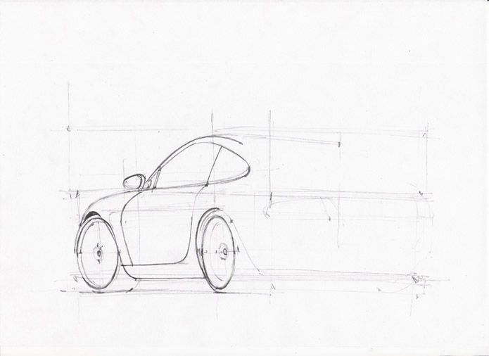 如何画汽车草图5