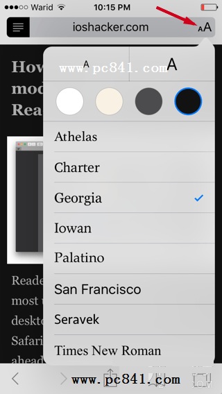 iOS9 Safari中怎么开启夜间模式？4