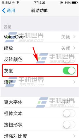 iPhone5黑白屏幕怎么设置？4