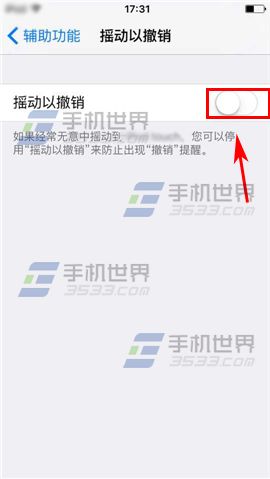 苹果iPhone6sPlus摇动撤销文字关闭方法5