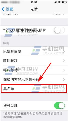 苹果iPhone6sPlus黑名单怎么设置4