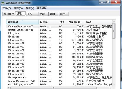 win7电脑中的任务管理器窗口没有进程这一栏怎么办？1