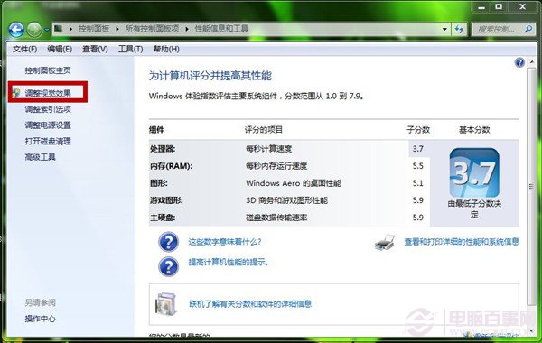 Windows7系统如何设置关闭视觉效果？3