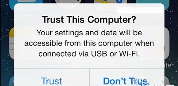 iPhone连接电脑不信任怎么办1