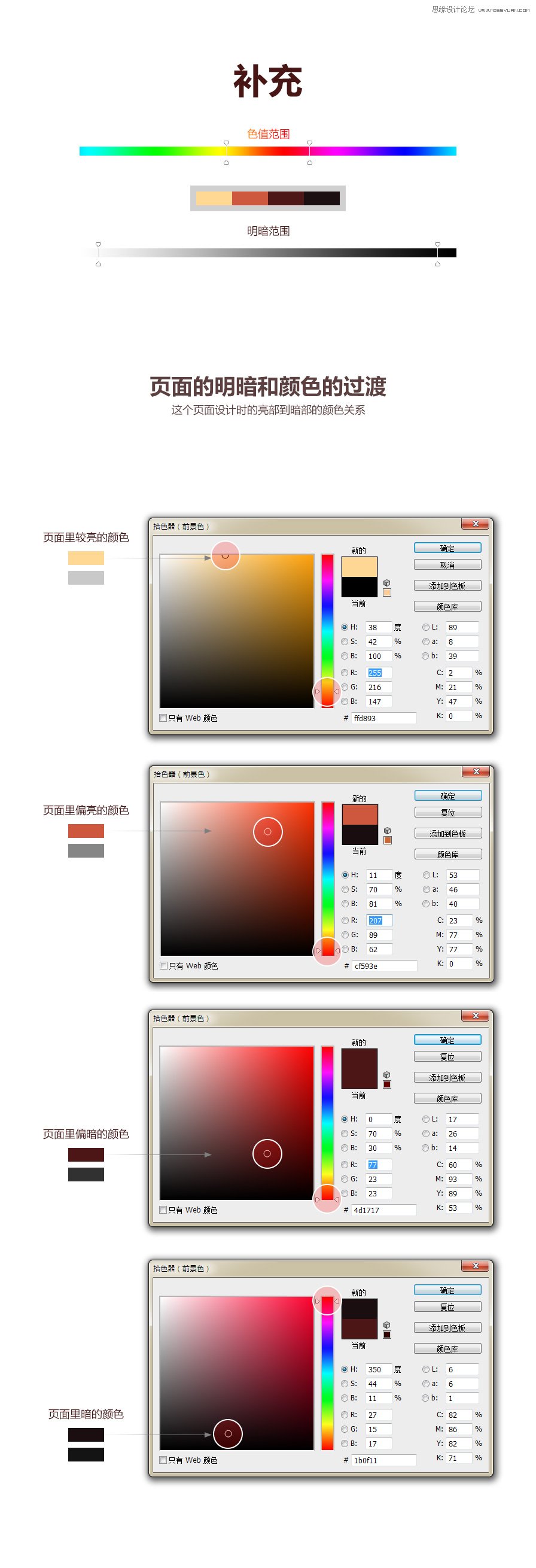 网页设计中颜色冷暖与明暗的使用2