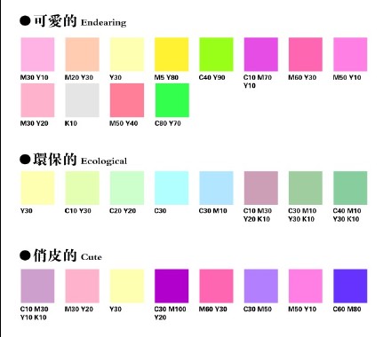一组实用棒呆的CMYK设计印刷常用色谱表6