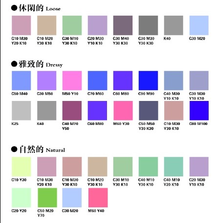 一组实用棒呆的CMYK设计印刷常用色谱表9