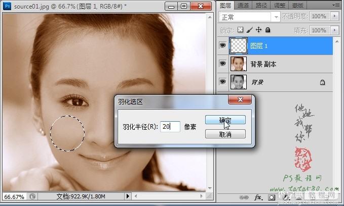 Photoshop给黑白人物头像上色教程9