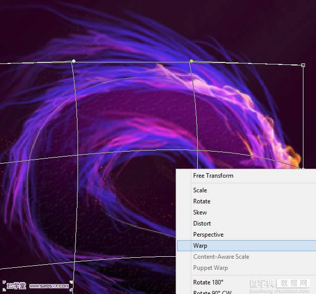 利用画笔及变形工具制作漂亮的紫色火焰字22